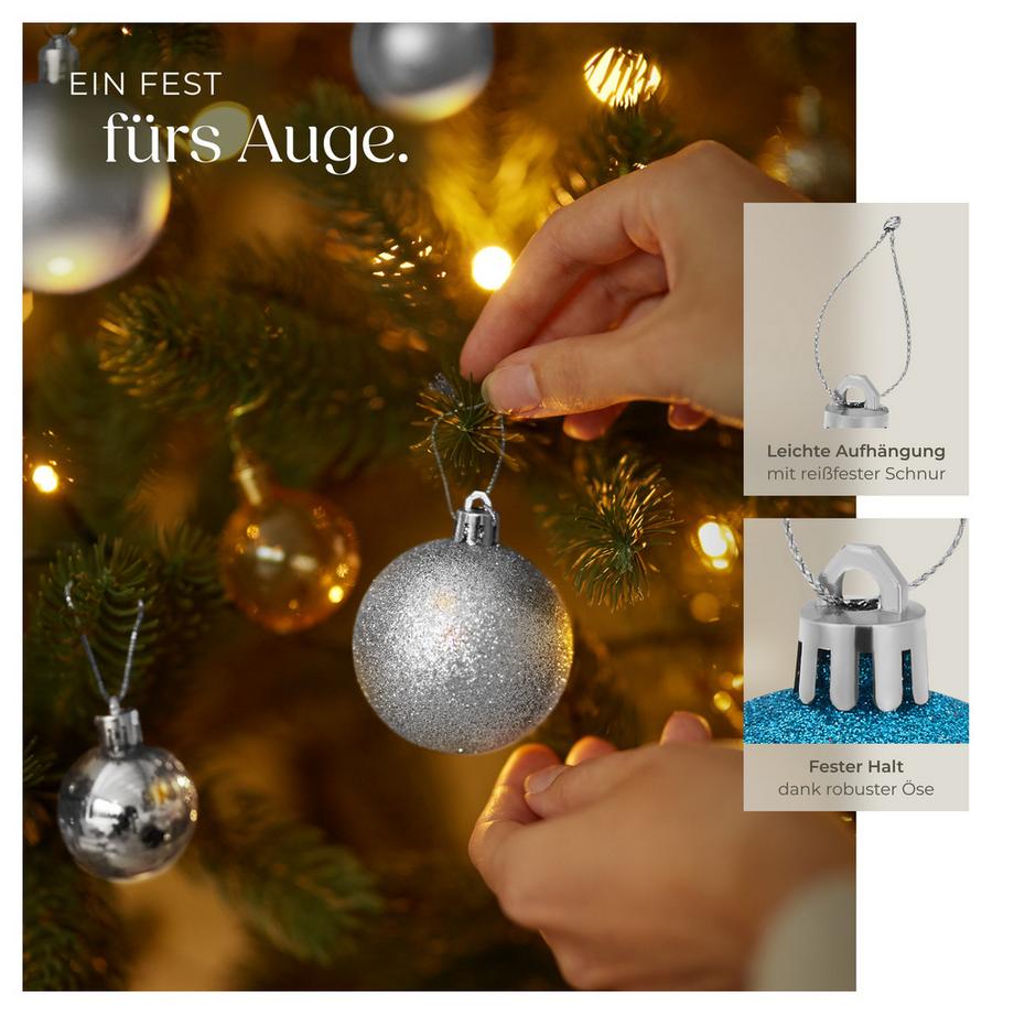 Tectake Lot de 64 boules de Noël  