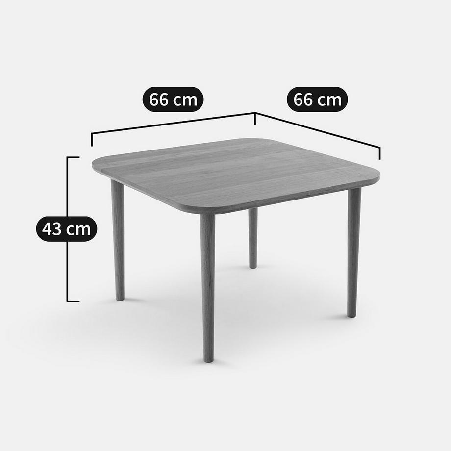 La Redoute Intérieurs Table basse carrée chêne massif L66 cm  