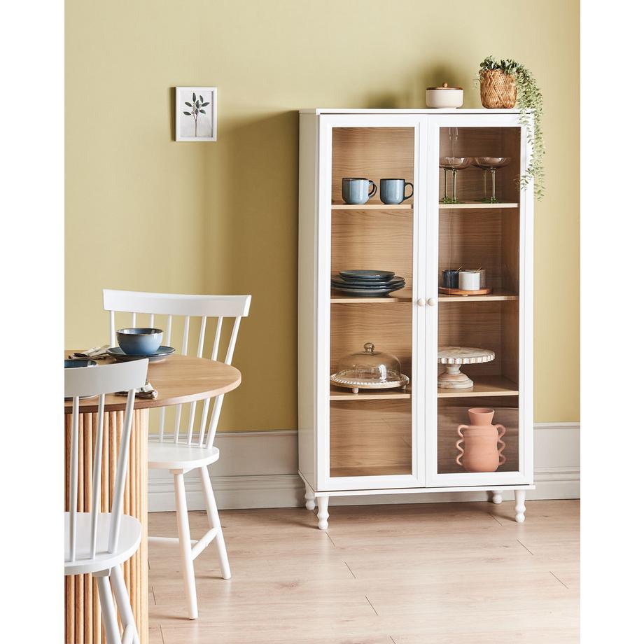 Beliani Vitrine mit Glastüren aus Faserplatte Skandinavisch TINGLEDALE  