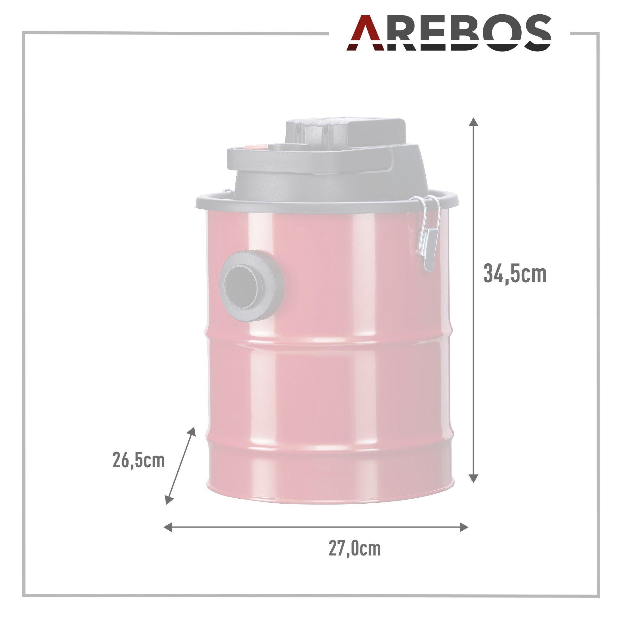 Arebos Aspirateur à Cendres avec Batterie 12L 140 W Aspirateur avec Filtre HEPA  