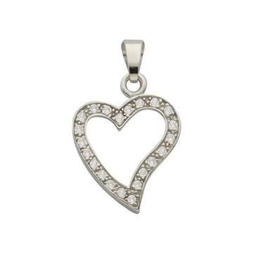 Pendentif coeur or jaune 750 diamant 0.11.00ct. 21x13mm