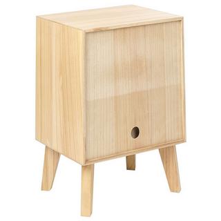 Beliani Nachttisch mit 1 Schublade aus Paulownia-Holz Rustikal SENEY  