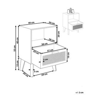 Beliani Nachttisch mit 1 Schublade aus Paulownia-Holz Rustikal SENEY  