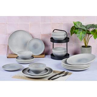 BJÖRN Set stoviglie STONE - 18 pezzi - grigio luna  