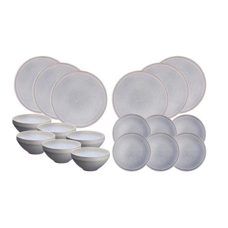 BJÖRN Set stoviglie STONE - 18 pezzi - grigio luna  