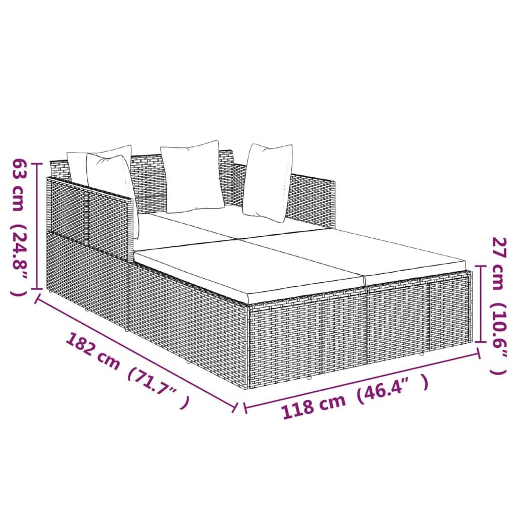 VidaXL Chaises longue rotin synthétique  