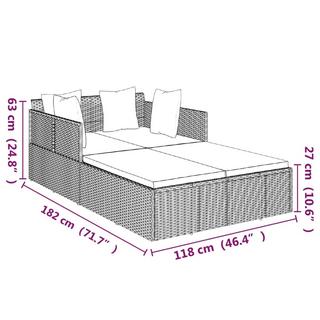 VidaXL Chaises longue rotin synthétique  