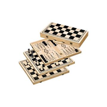 Spiele Schach-Backgammon-Dame-Set, Feld 50 mm