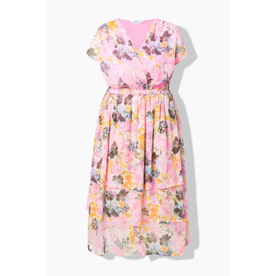 Studio Untold Chiffon Midikleid mit Volants und Unterkleid  