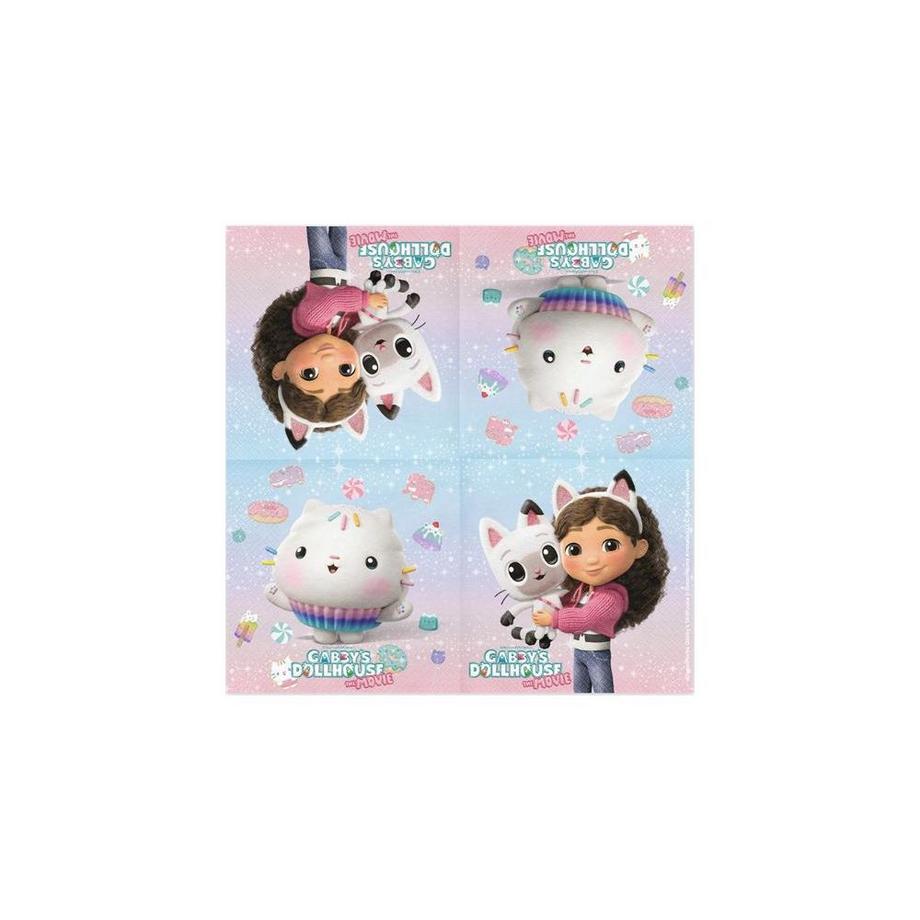 PartyDeco Serviettes en papier  Gabbys Dollhouse 20 pièces  