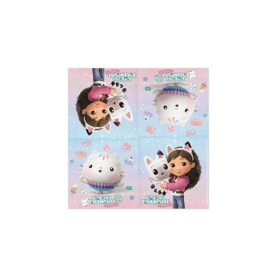 PartyDeco Serviettes en papier  Gabbys Dollhouse 20 pièces  