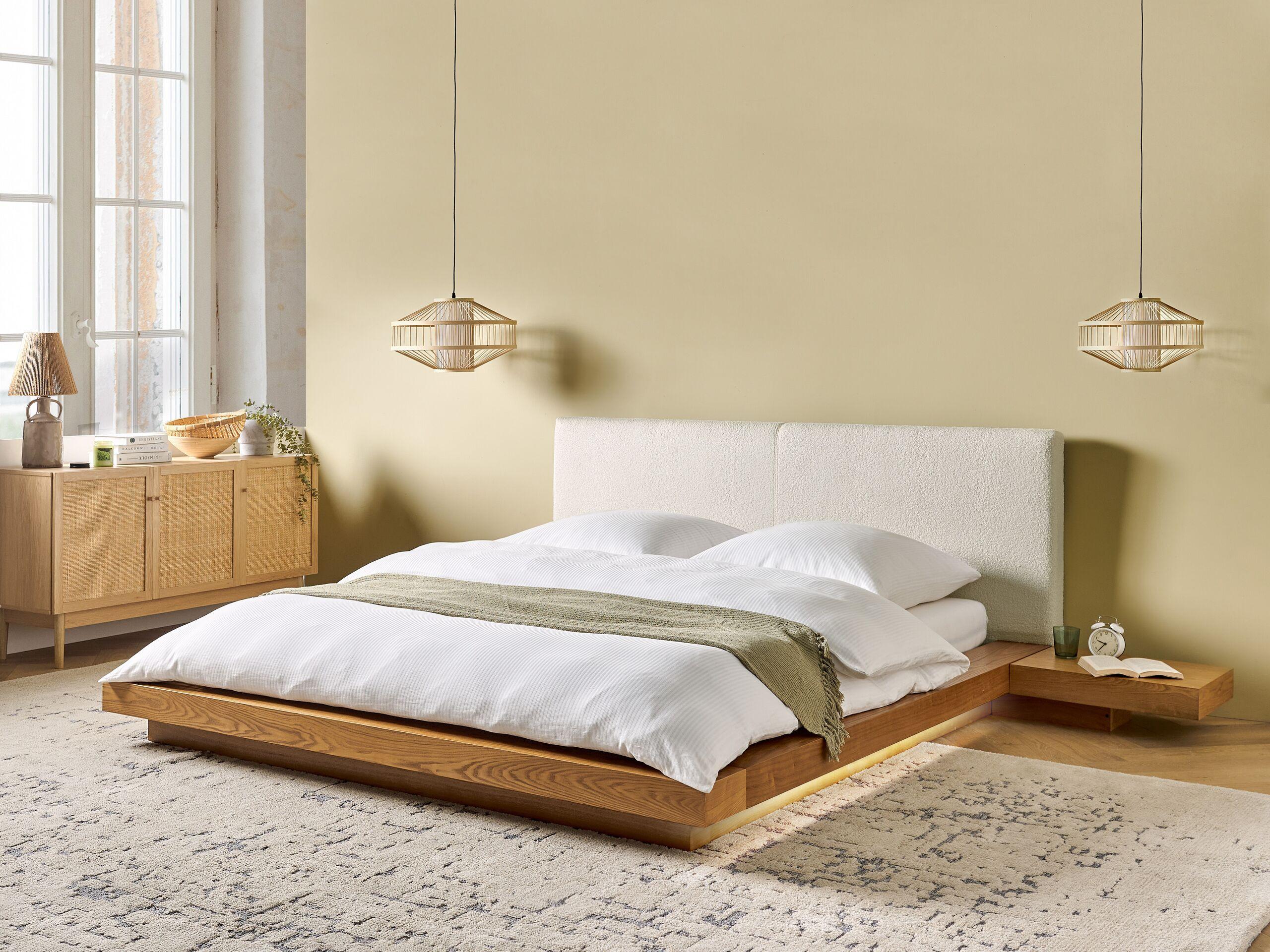 Beliani Bett mit LED aus MDF-Platte Modern ZEN  