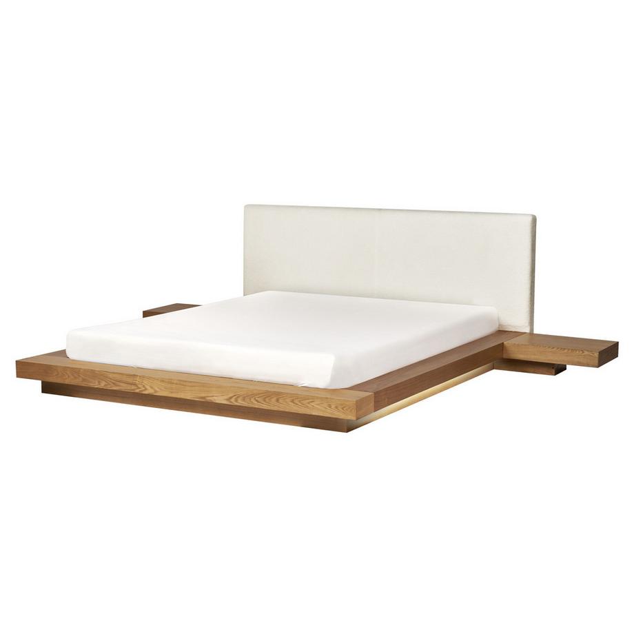 Beliani Letto con LED en Fibra a media densità (MDF) Scandinavo ZEN  