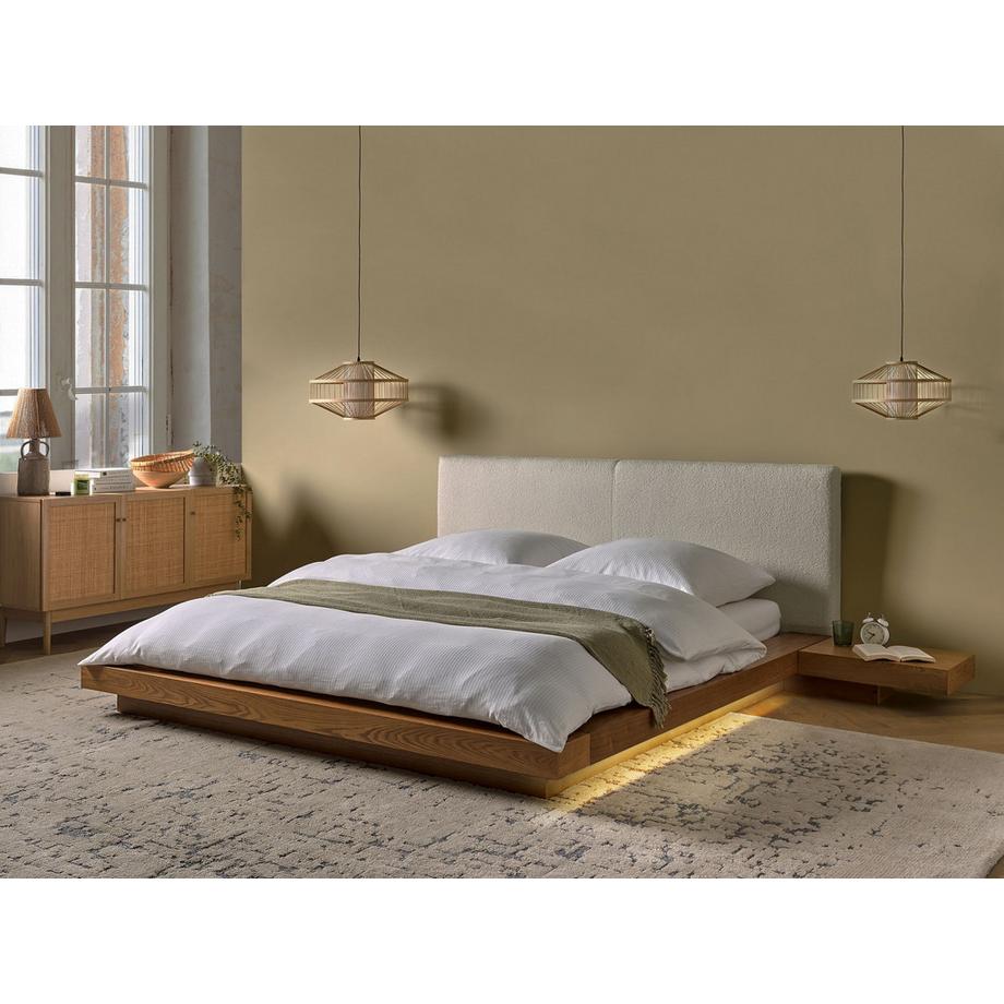 Beliani Letto con LED en Fibra a media densità (MDF) Scandinavo ZEN  