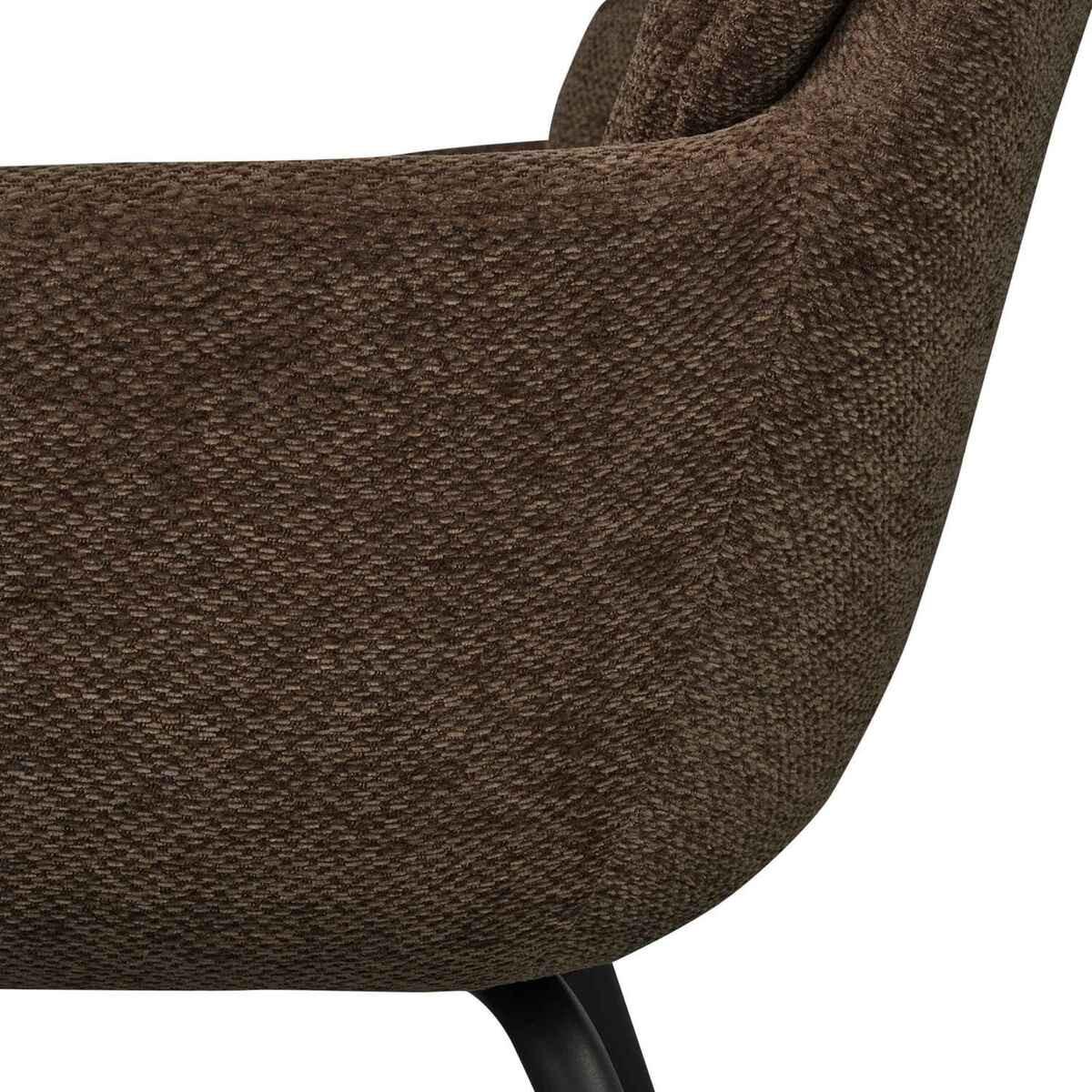 mutoni Chaise avec accoudoirs Runa Chenille brun chaud  