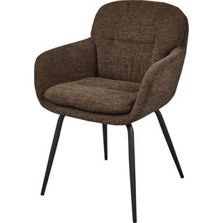 mutoni Chaise avec accoudoirs Runa Chenille brun chaud  