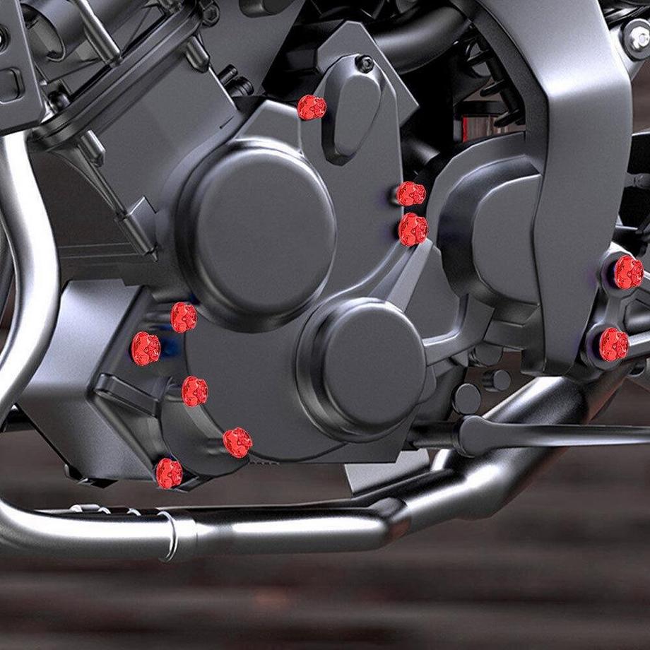 eStore Schraubenschutz für Motorrad - 30 Stück - Rot  