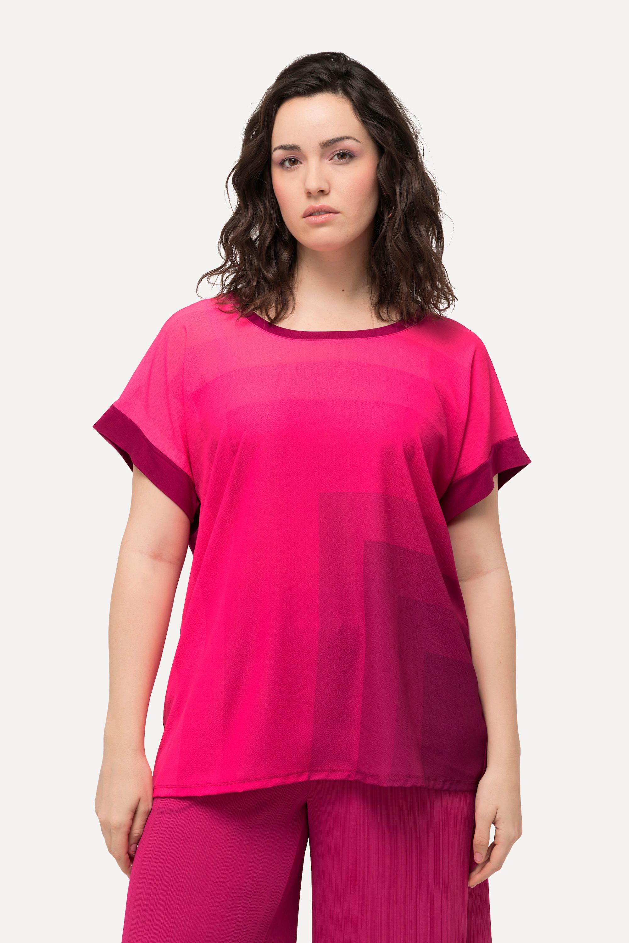 Ulla Popken  Blusenshirt, Oversized, Rundhals, Halbarm 