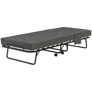 Northio Lit d'appoint pliant à roulettes, matelas 10 cm, housse, lit parapluie avec poche latérale gris foncé 190 x 80 x 42 cm  
