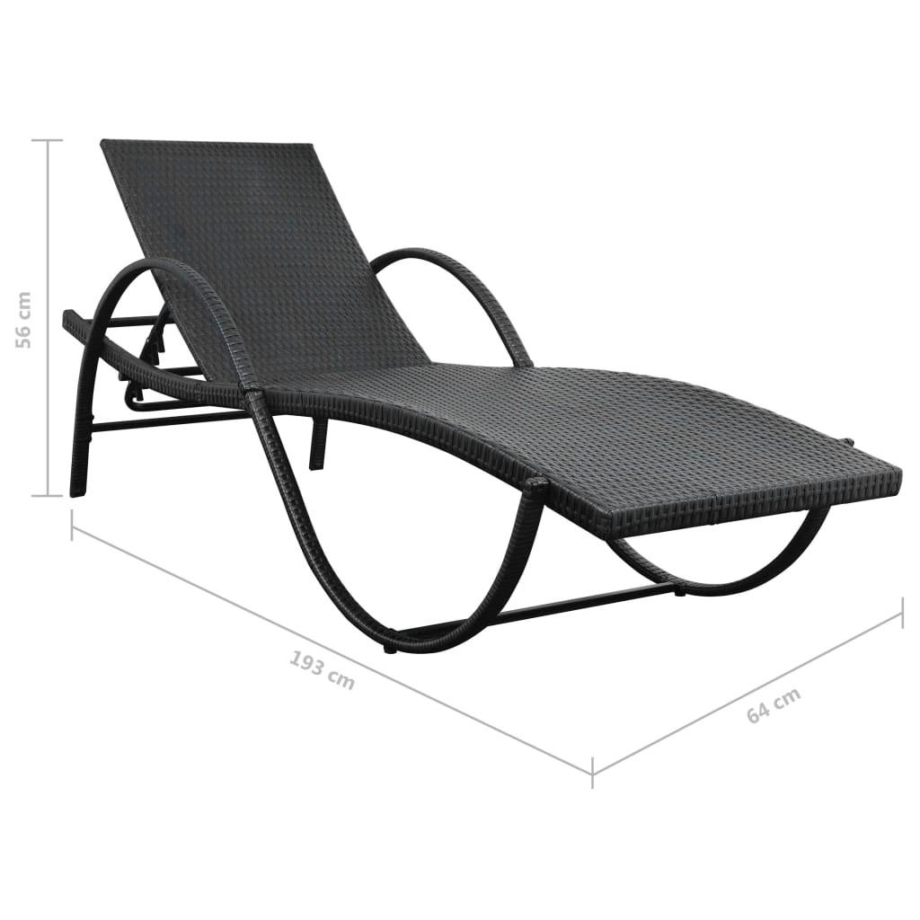 VidaXL Chaise longue rotin synthétique  