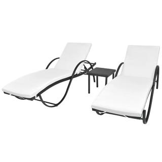 VidaXL Chaise longue rotin synthétique  