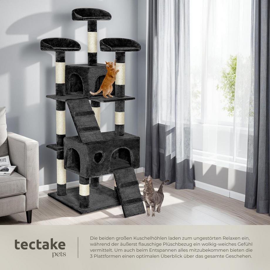Tectake  Arbre à chat MOGLI 170 cm avec griffoir et plateforme d'escalade 