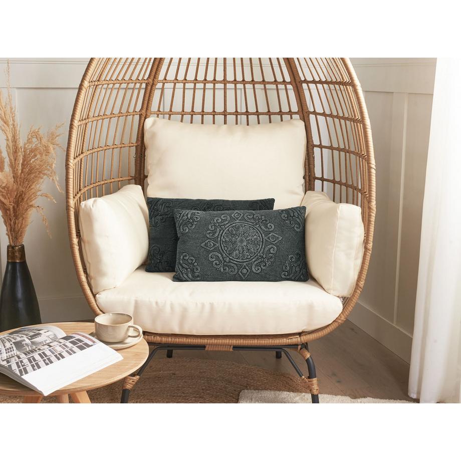 Beliani Dekokissen 2er Set aus Baumwolle Boho VELOOR  