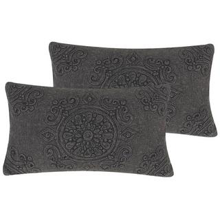 Beliani Lot de 2 coussins en Coton Boho VELOOR  