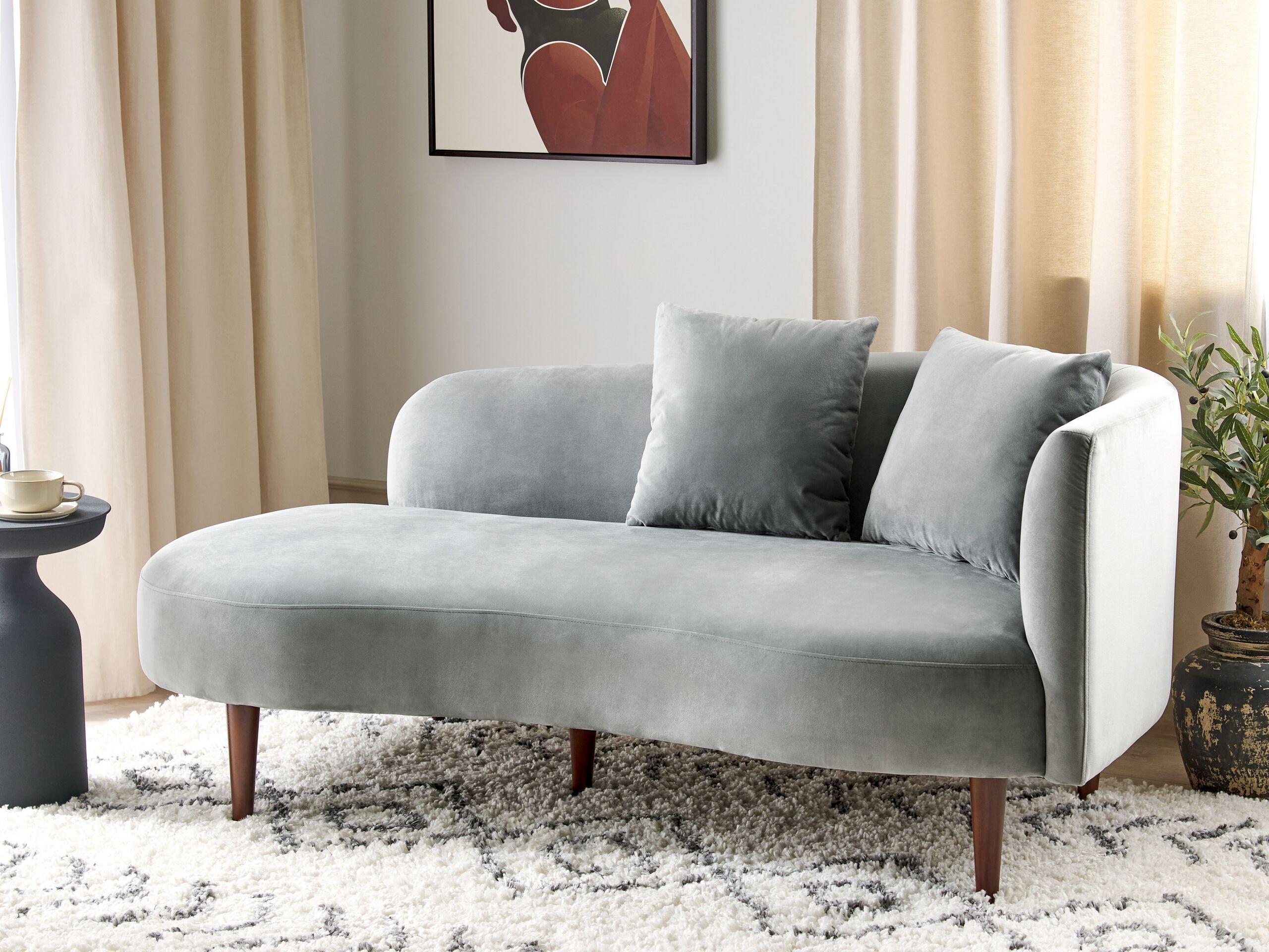 Beliani Chaiselongue aus Samtstoff Glamourös CHAUMONT  