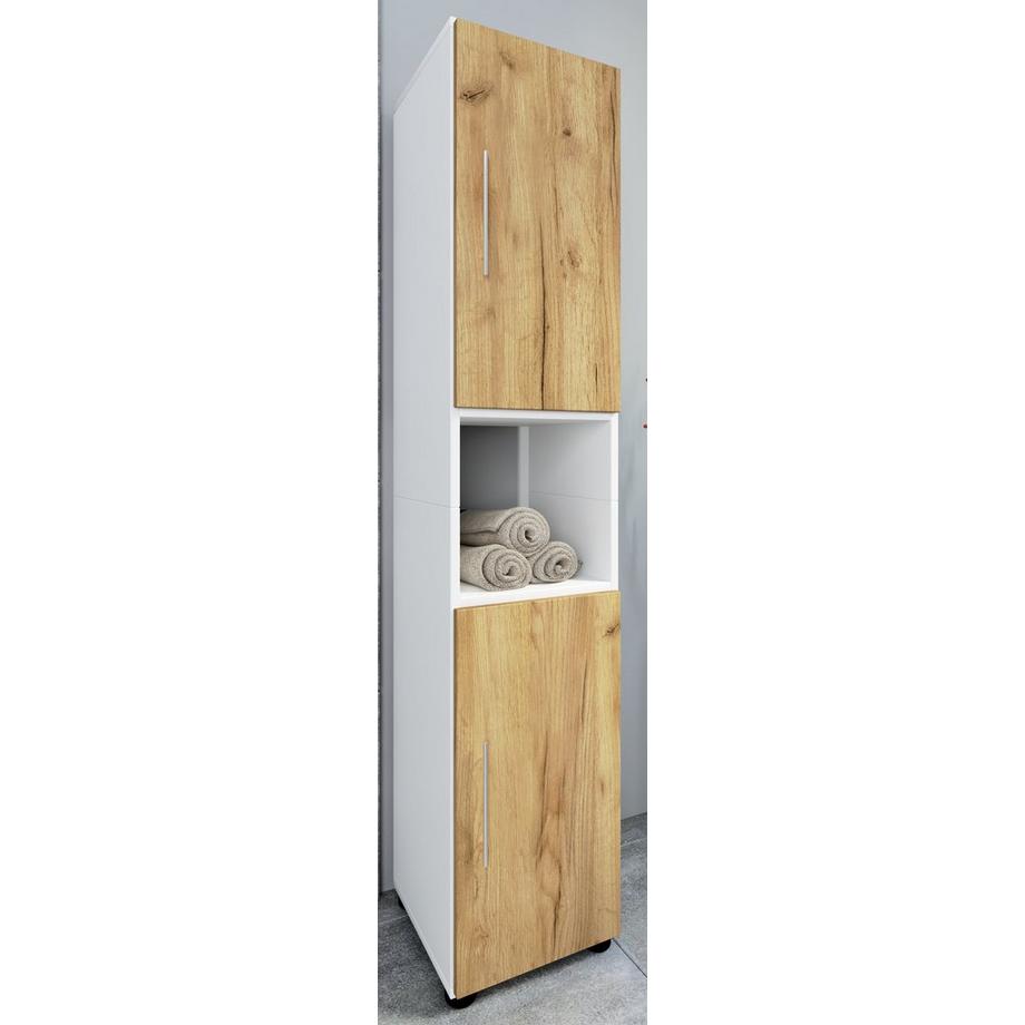 VCM Holz Badmöbel Stand Badregal Badezimmer Badschrank Hochschrank Flandu  