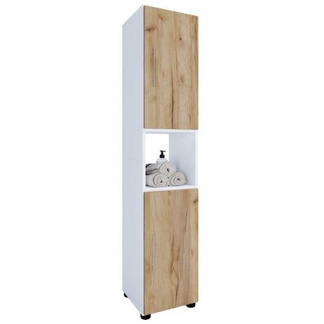 VCM Holz Badmöbel Stand Badregal Badezimmer Badschrank Hochschrank Flandu  