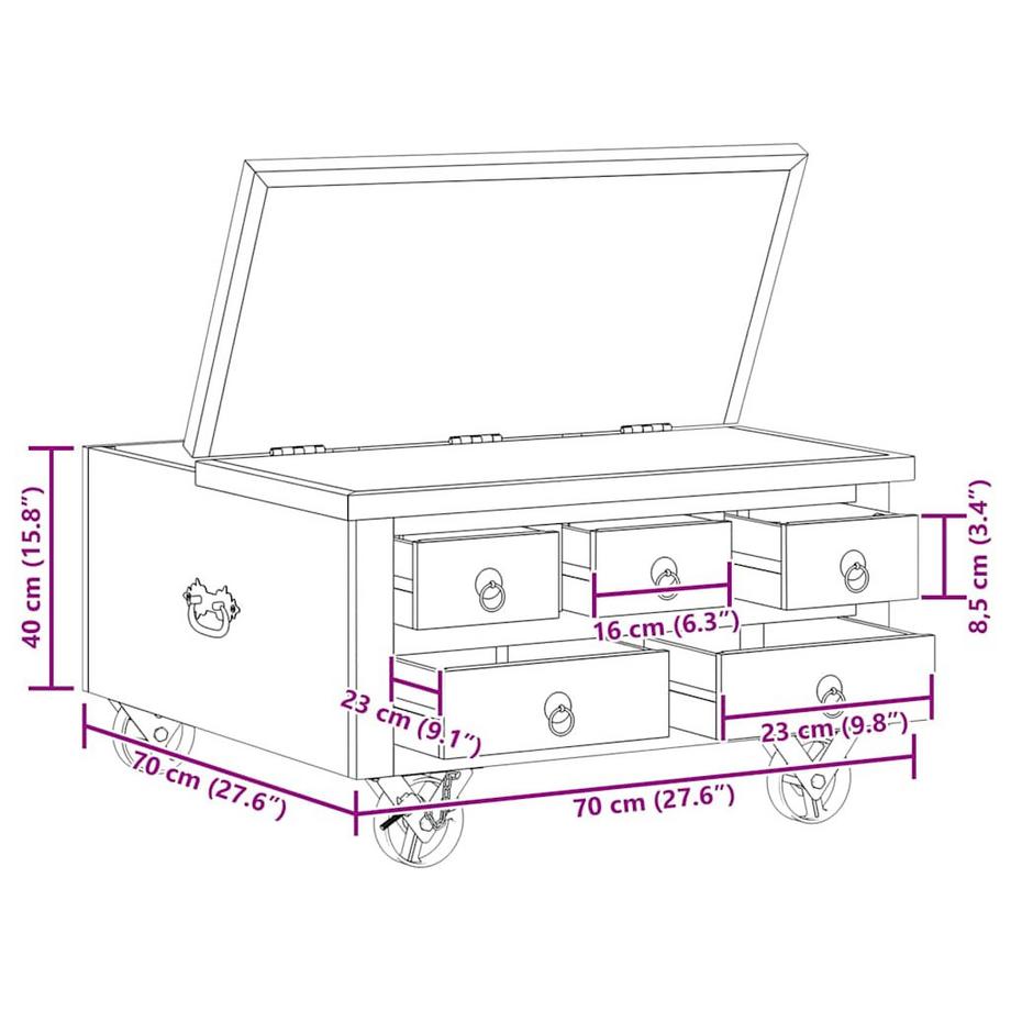 VidaXL tavolino da salotto Legno  