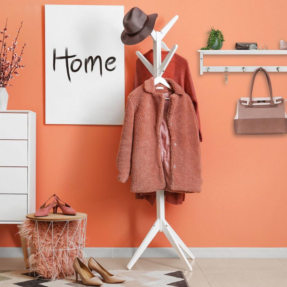 B2X Appendiabiti da parete bianco con mensola  