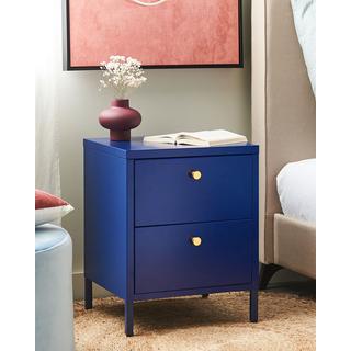 Beliani Comodino 2 cassetti en Acciaio Moderno KYLEA  