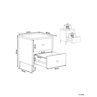 Beliani Comodino 2 cassetti en Acciaio Moderno KYLEA  