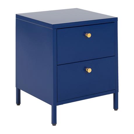 Beliani Comodino 2 cassetti en Acciaio Moderno KYLEA  