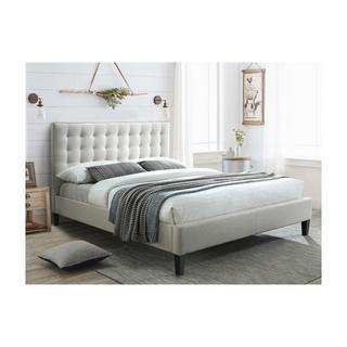 Vente-unique Bett CHIARA mit gepolstertem Kopfteil Stoff + Lattenrost  