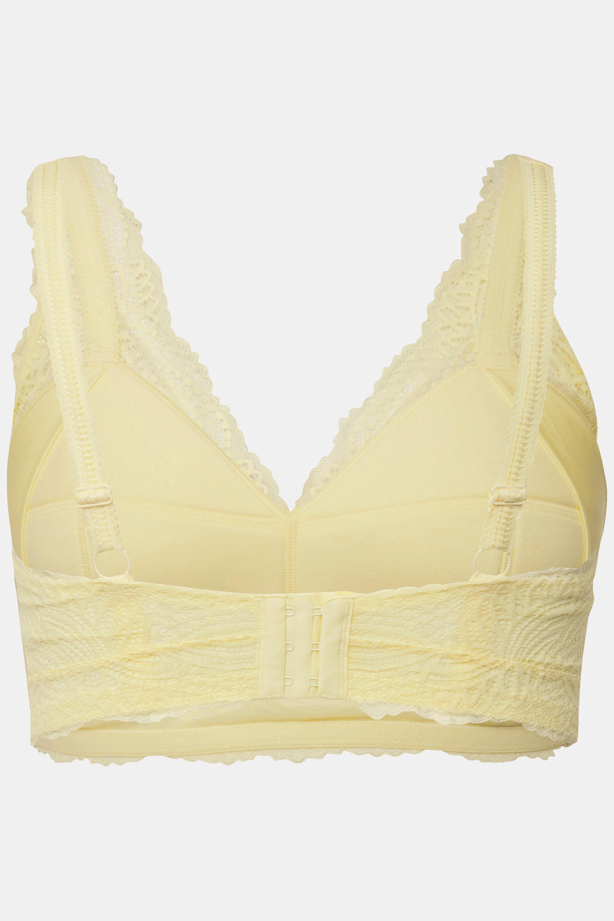 Ulla Popken  Bralette sans armatures, à bonnets souples, avec dentelle - bonnet B-F 