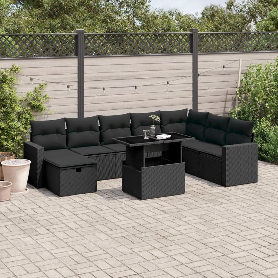 VidaXL set divano da giardino Polirattan  