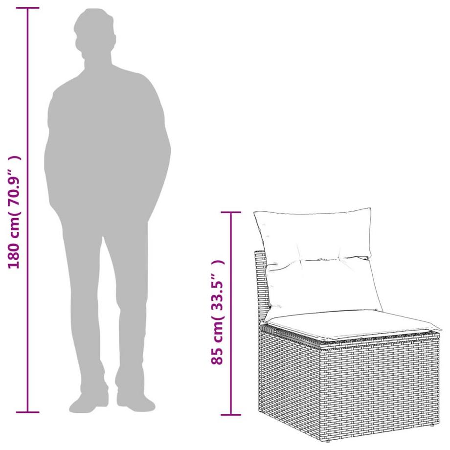 VidaXL set divano da giardino Polirattan  