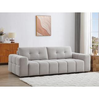 Vente-unique Sofa 3-Sitzer - Strukturstoff - Hellgrau - SOPELANA  