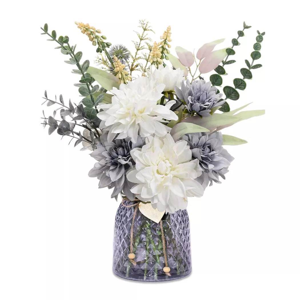 Alopini - Künstliche Blumen im Topf - Glasvase inklusive, One Size, Multicolor
