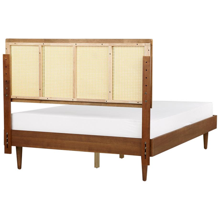 Beliani Letto con LED en Legno di caucciù  AURAY  