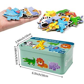 Activity-board  Puzzle pour enfants, puzzle en bois de 6 pièces, puzzle de formes Jouet éducatif d'apprentissage précoce 