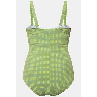 Ulla Popken  Maillot de bain, avec bonnets souples. Tissu Seersucker. Fermeture à glissière. 