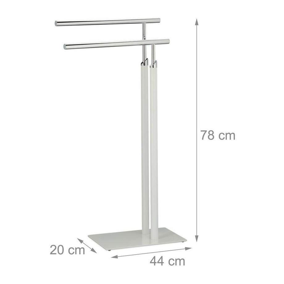 B2X Portasciugamani da terra Bianco-Argento  