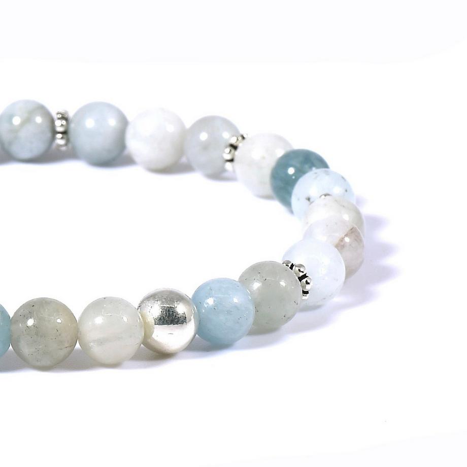 Balibay  Belda  Stretch Armband mit Morganit & 925 Silber 