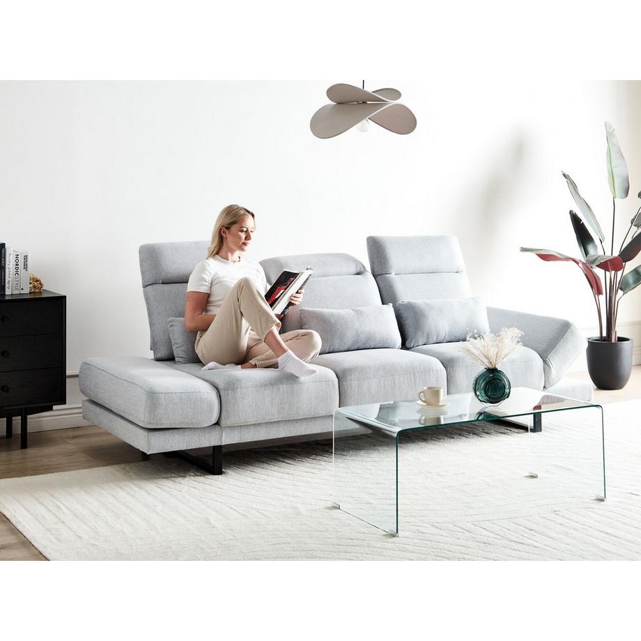 Beliani Canapé 3 places en Tissu Moderne IKAST  