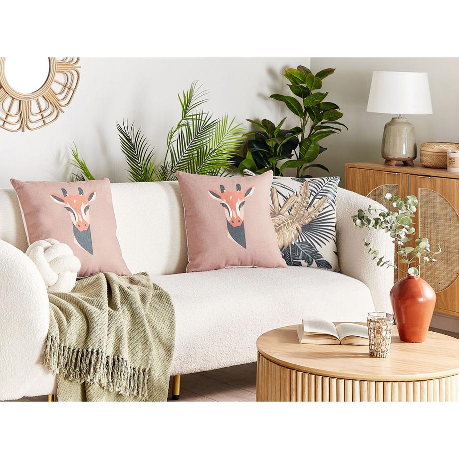 Beliani Dekokissen 2er Set aus Polyester Retro CANDELABRA  