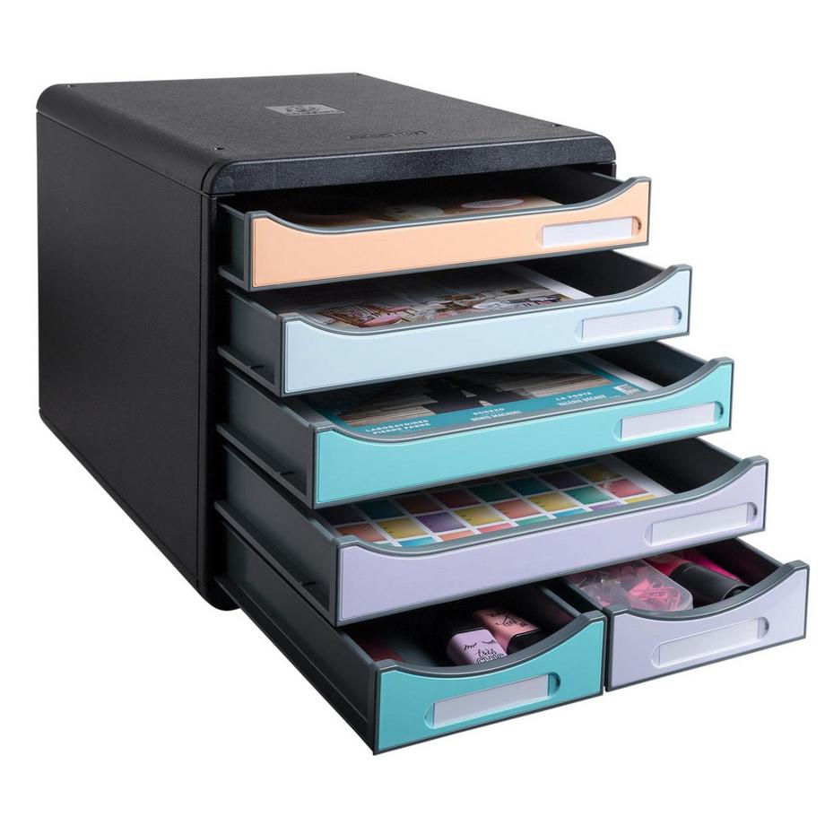 Exacompta Module de classement Big Box Maxi 6 tiroirs Aquarel  
